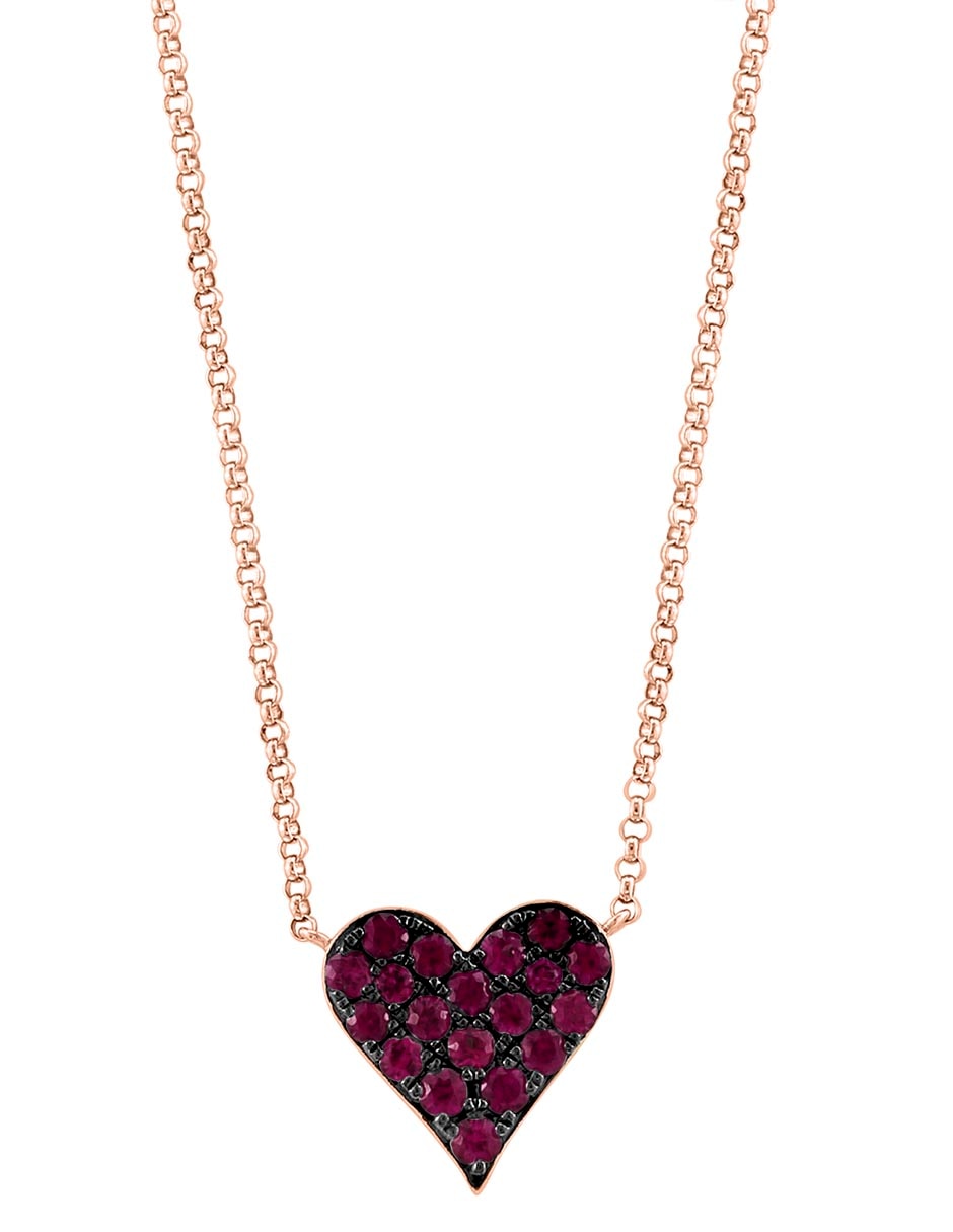 Collar de corazón de oro 14 K 3