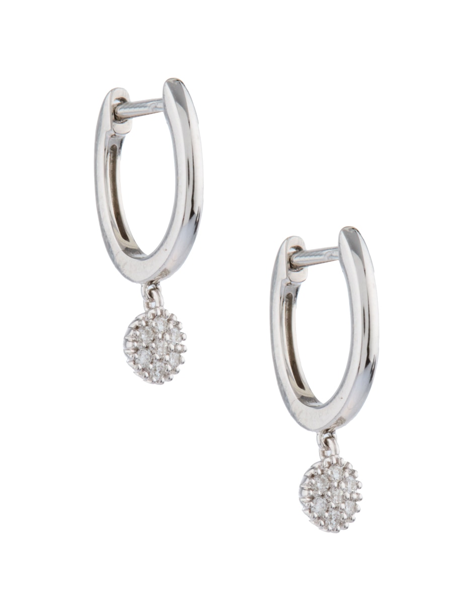 Huggies de oro 14 k con acabado brillante diamante 2