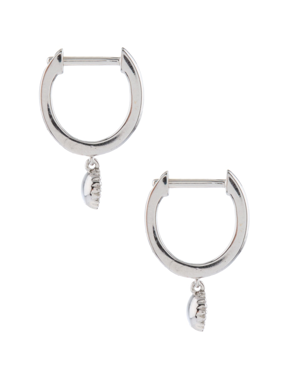 Huggies de oro 14 k con acabado brillante diamante 3