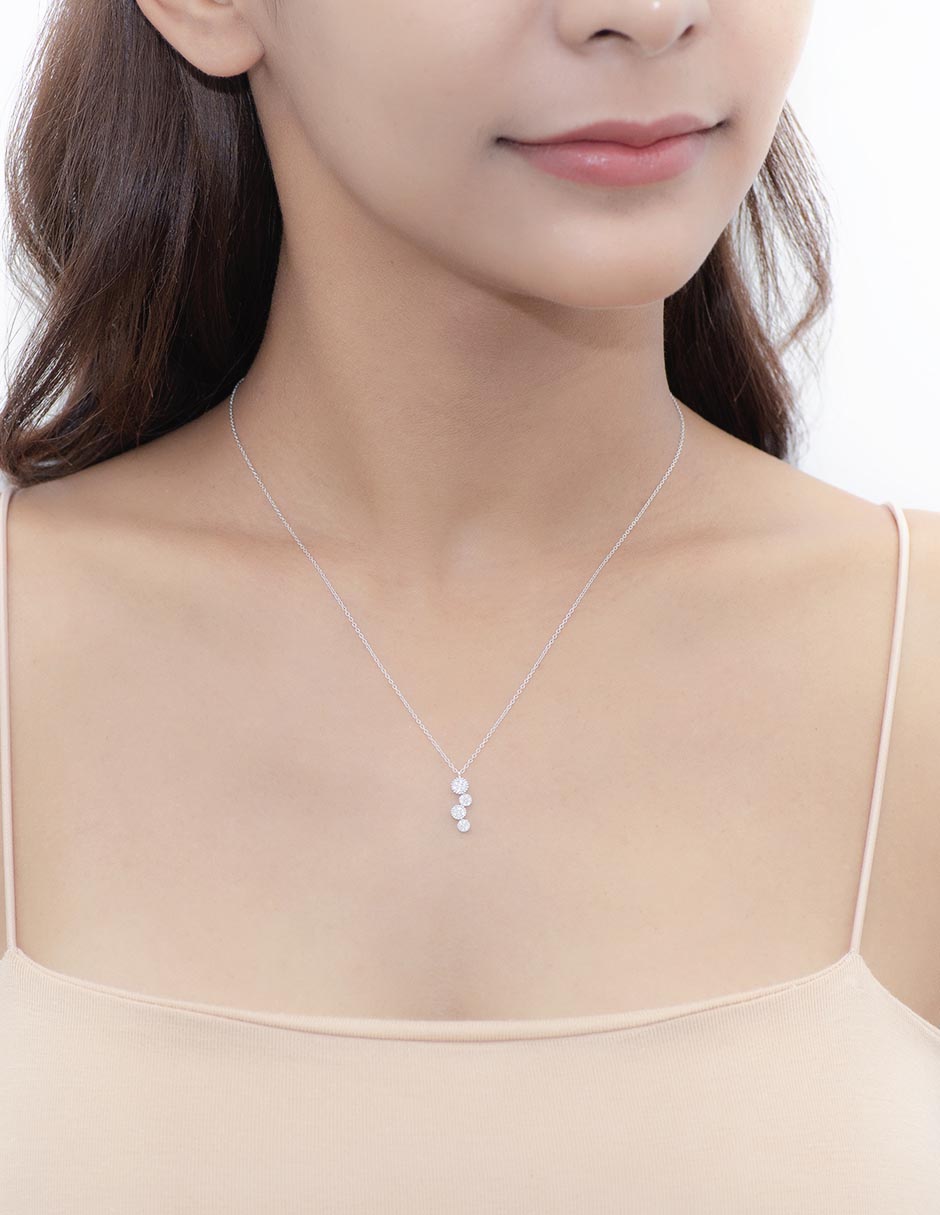 Collar de oro blanco 14 K 3