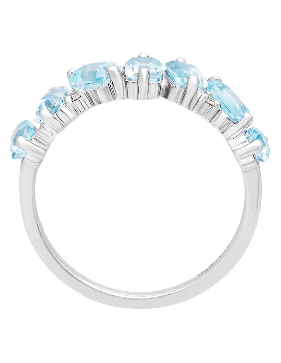 Anillo 14 k de oro blanco topacio pulido 2