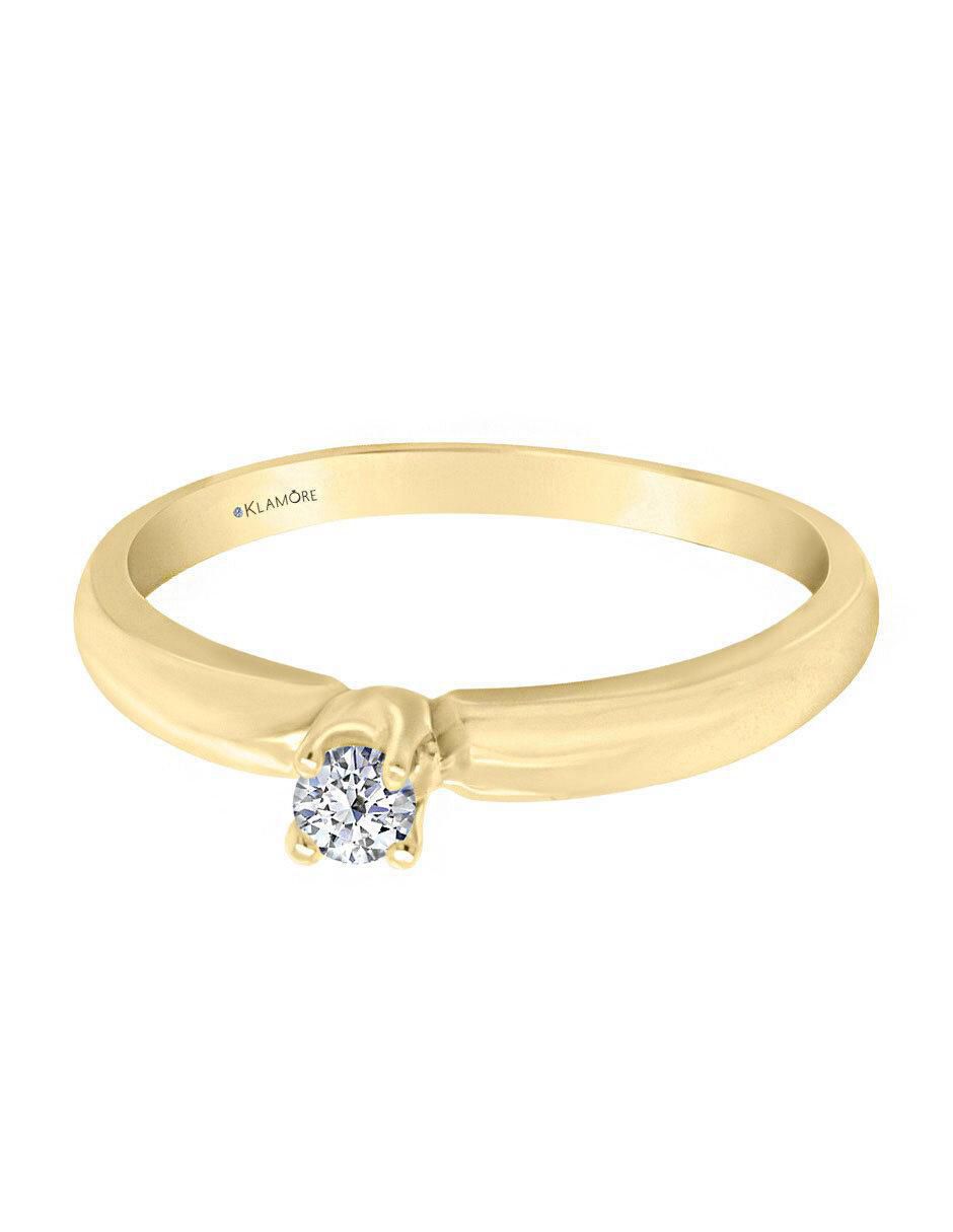 Solitario de oro 14 k Azul diamante