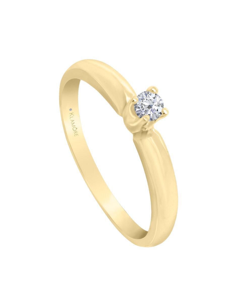Solitario "de" oro 14 k klamore diamante