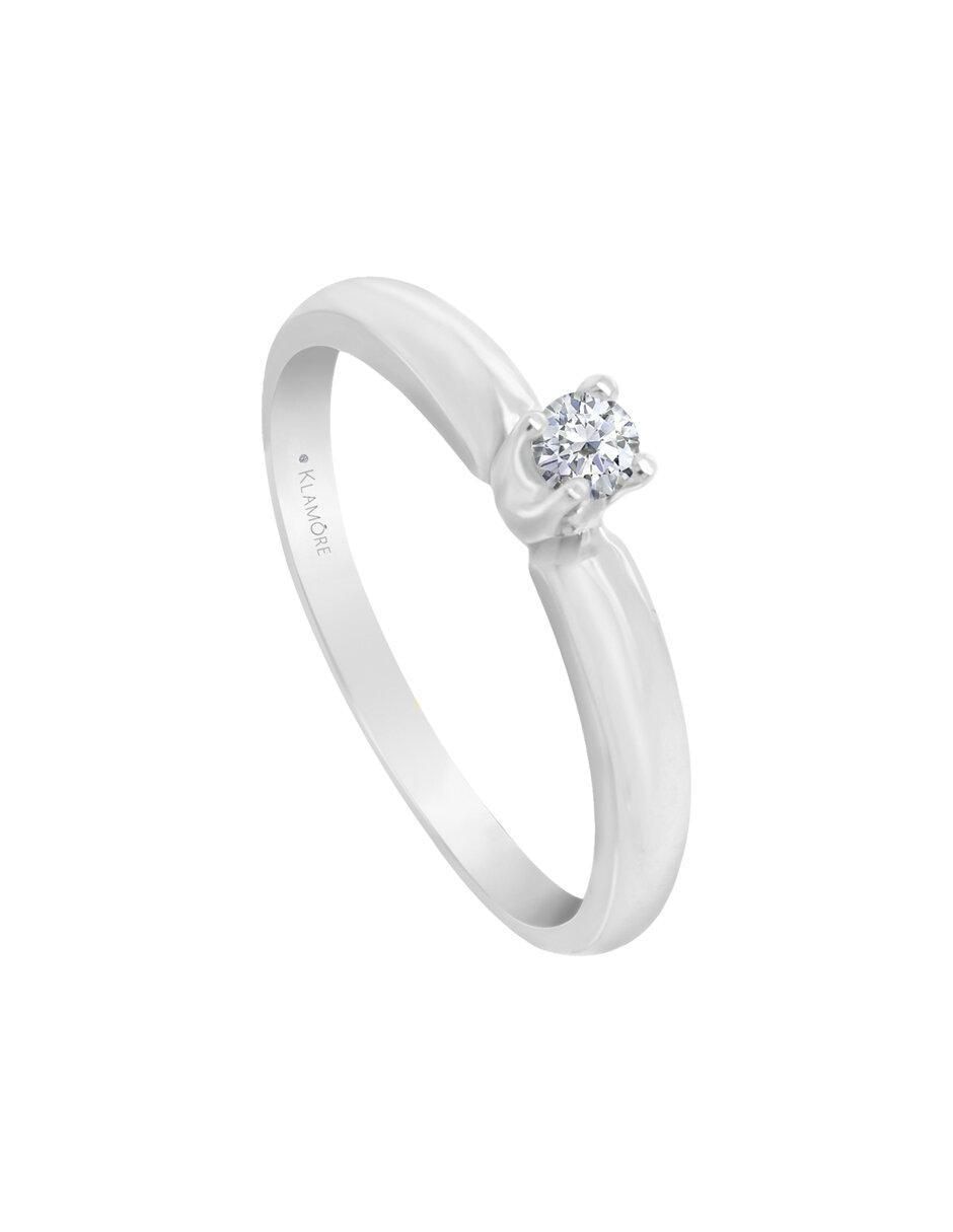 Solitario de oro 14 k Azul diamante 2