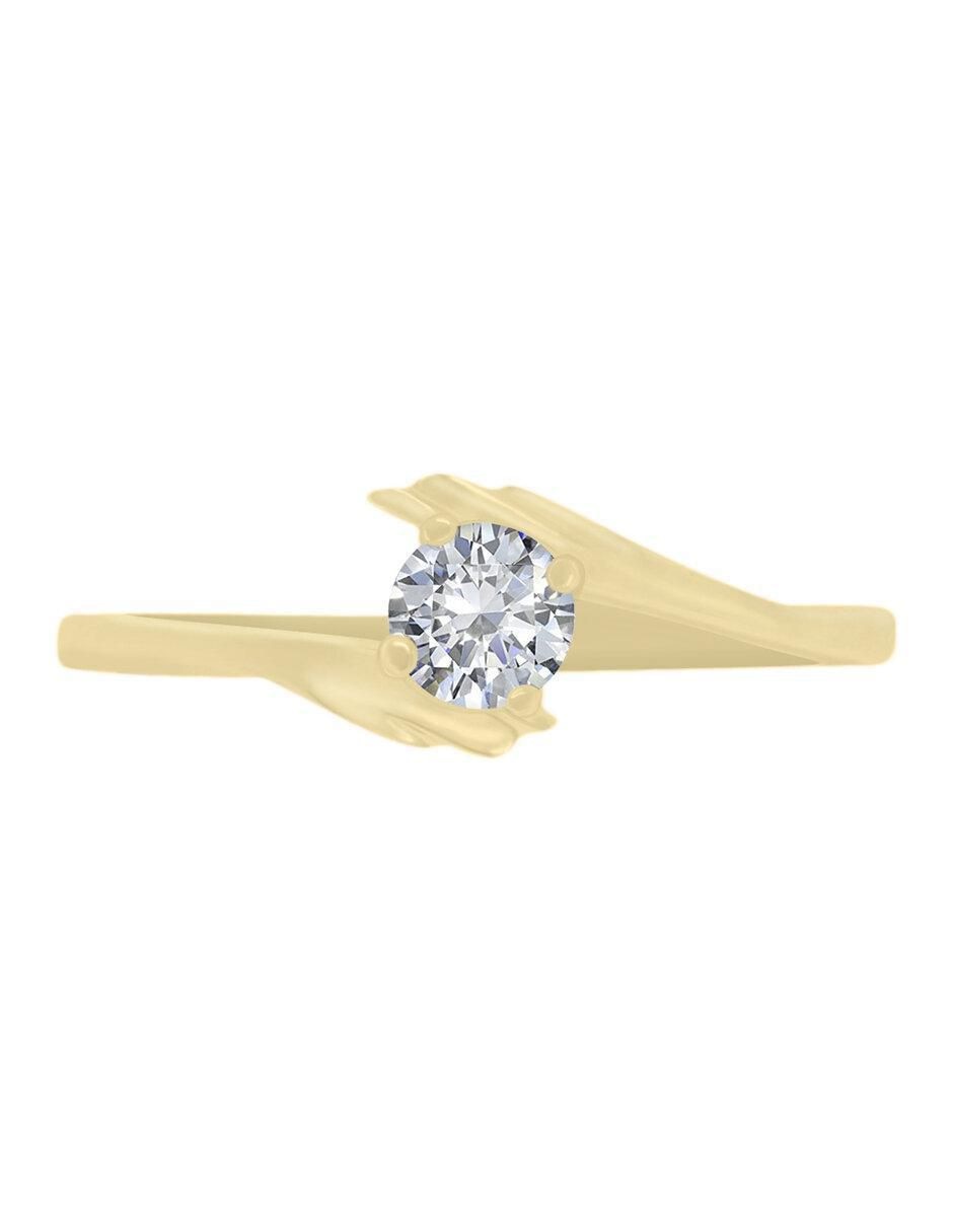 Solitario de oro 14 k Carel diamante