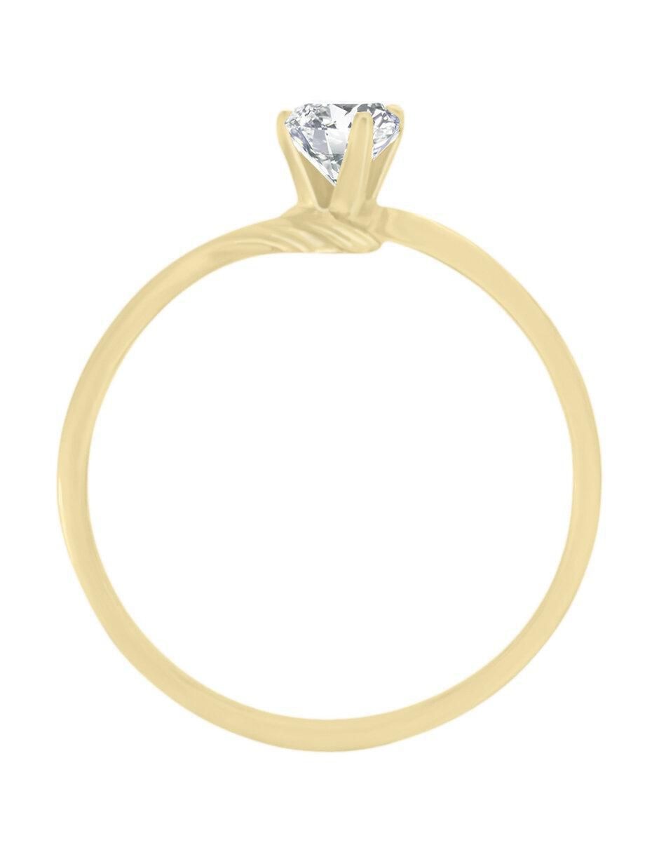 Solitario "de" oro 14 k klamore diamante