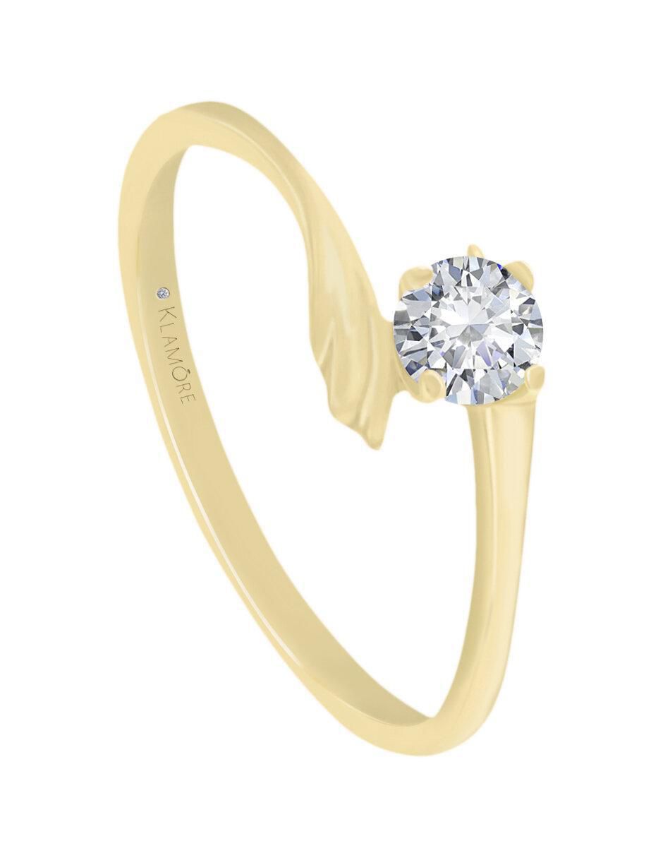 Solitario "de" oro 14 k klamore diamante
