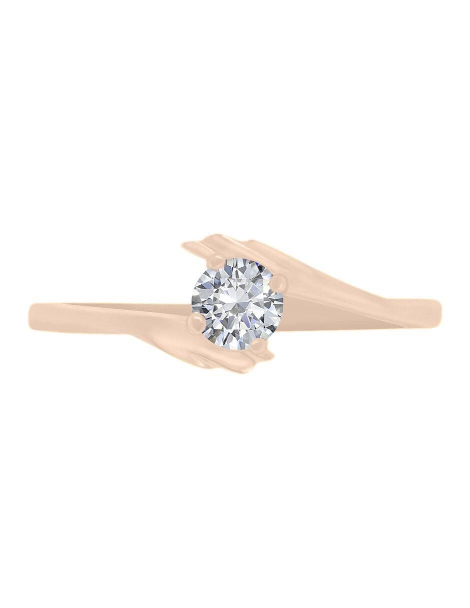 Solitario de oro 14 k Carel diamante