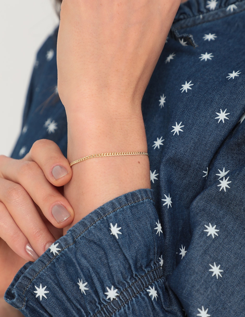 Pulsera de oro 14 K con acabado brillante 3