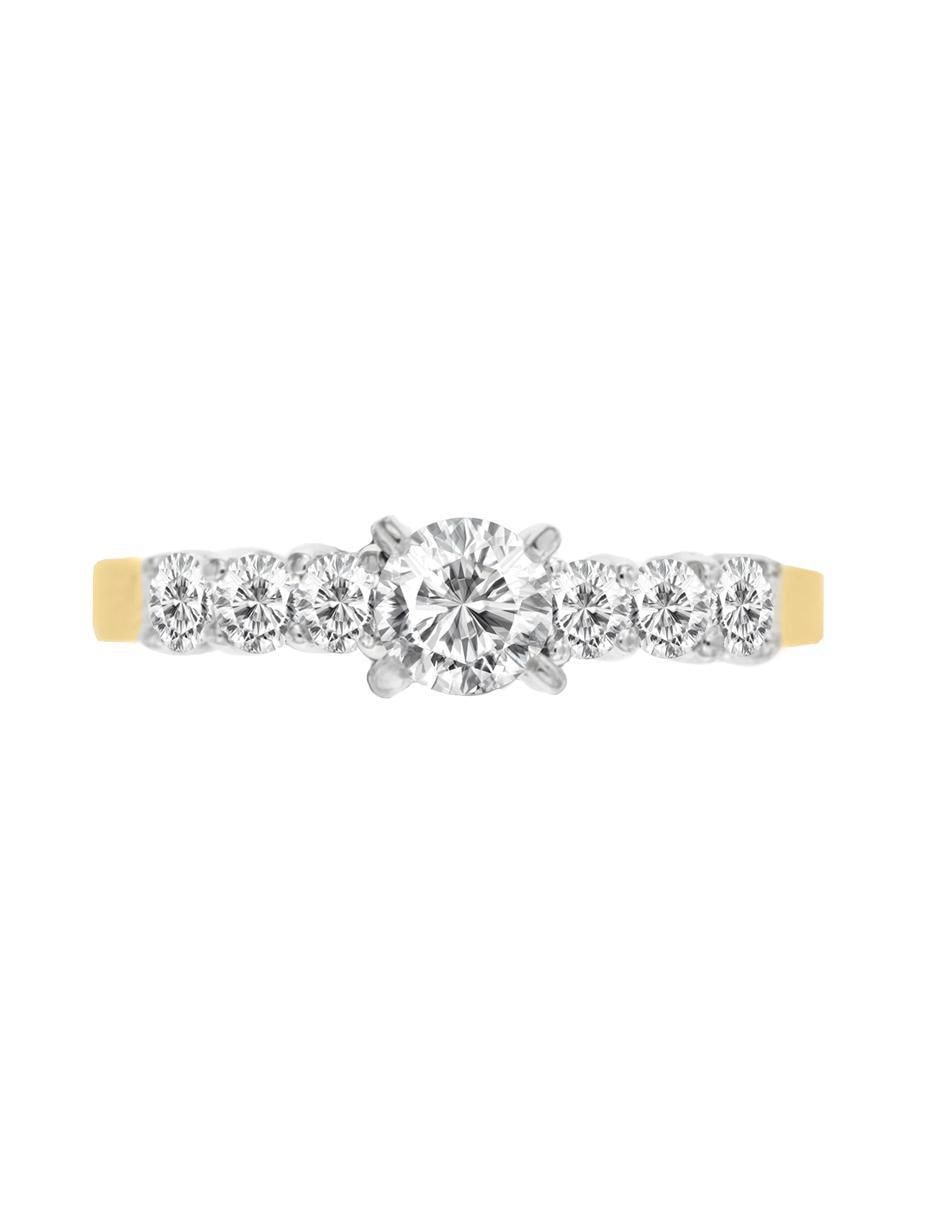 Solitario de oro 14 k Clio diamante