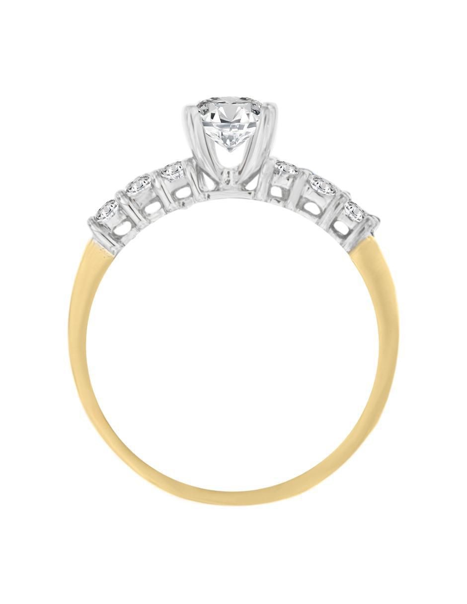 Solitario "de" oro 14 k klamore diamante