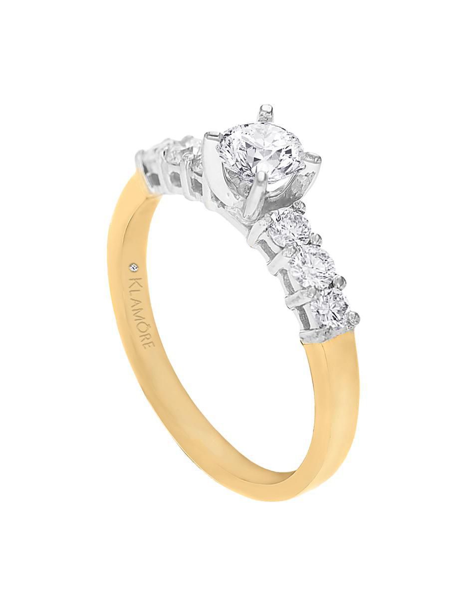Solitario "de" oro 14 k klamore diamante