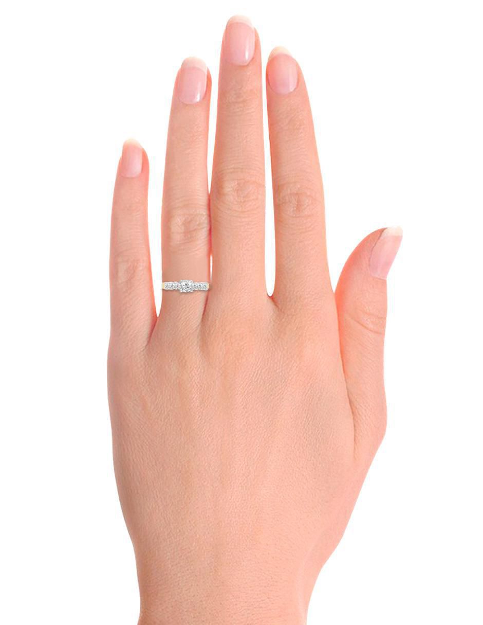 Solitario "de" oro 14 k klamore diamante