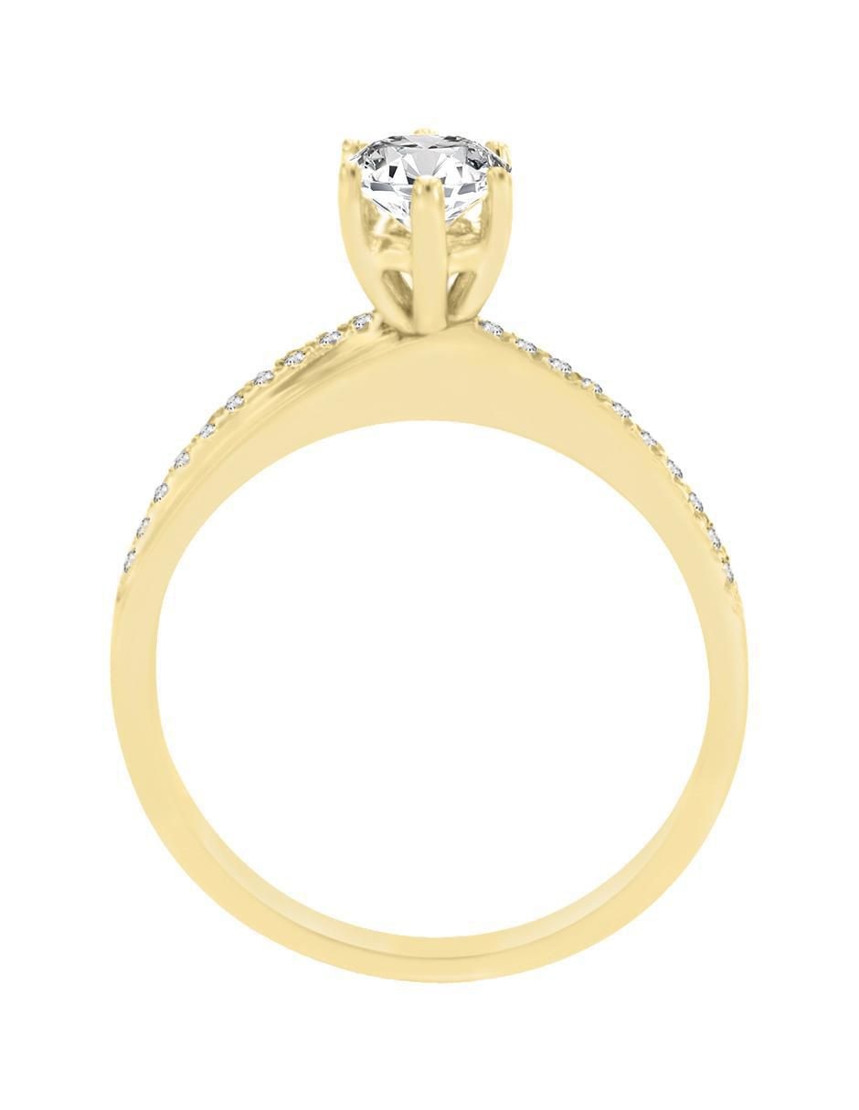 Solitario "de" oro 14 k klamore diamante