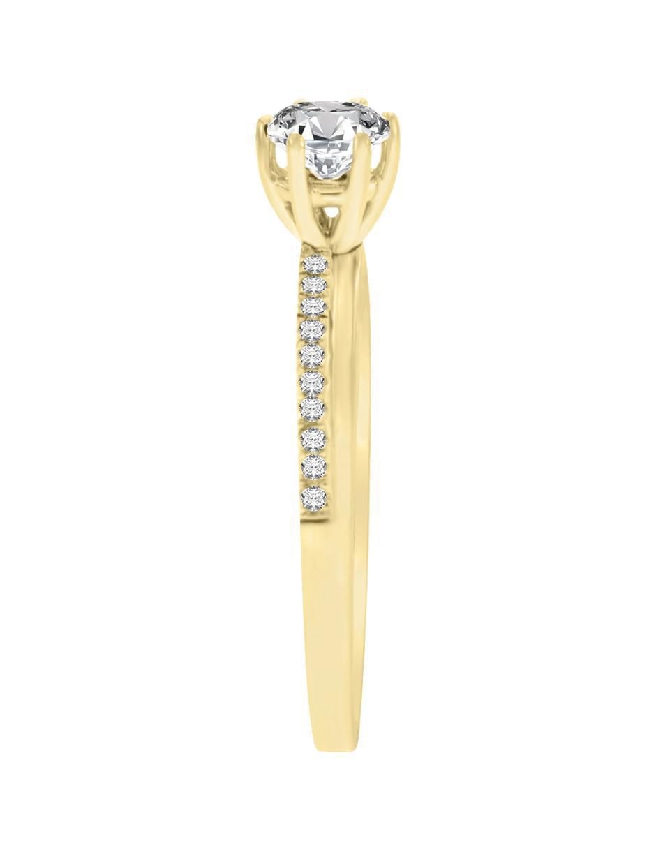 Solitario "de" oro 14 k klamore diamante