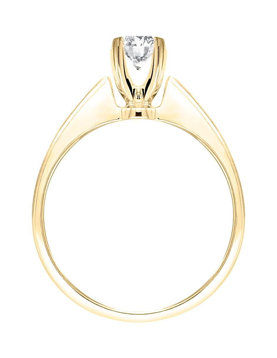 Solitario "de" oro 14 k klamore diamante