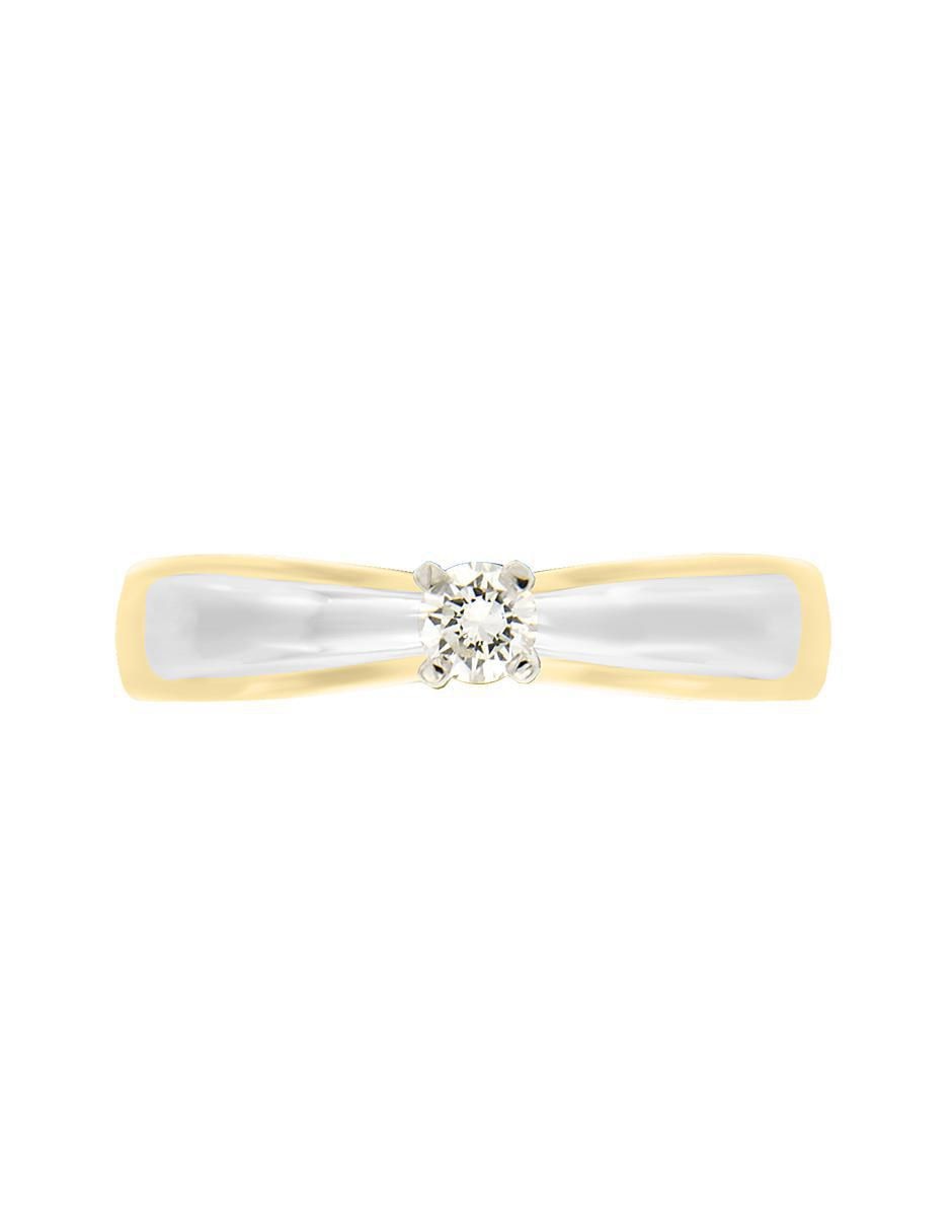 Solitario de oro 14 k Kira diamante