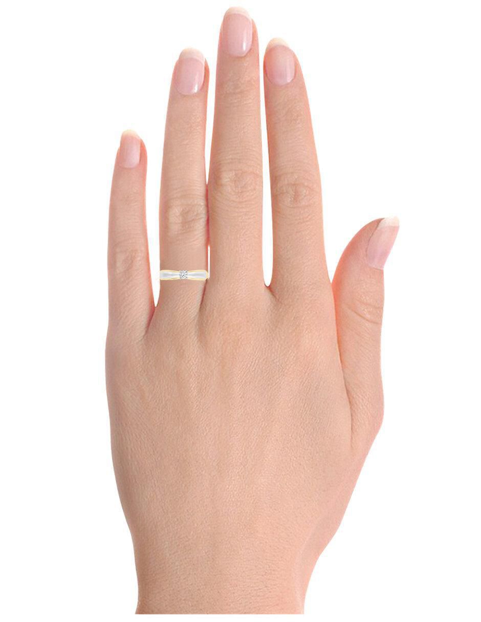 Solitario "de" oro 14 k klamore diamante