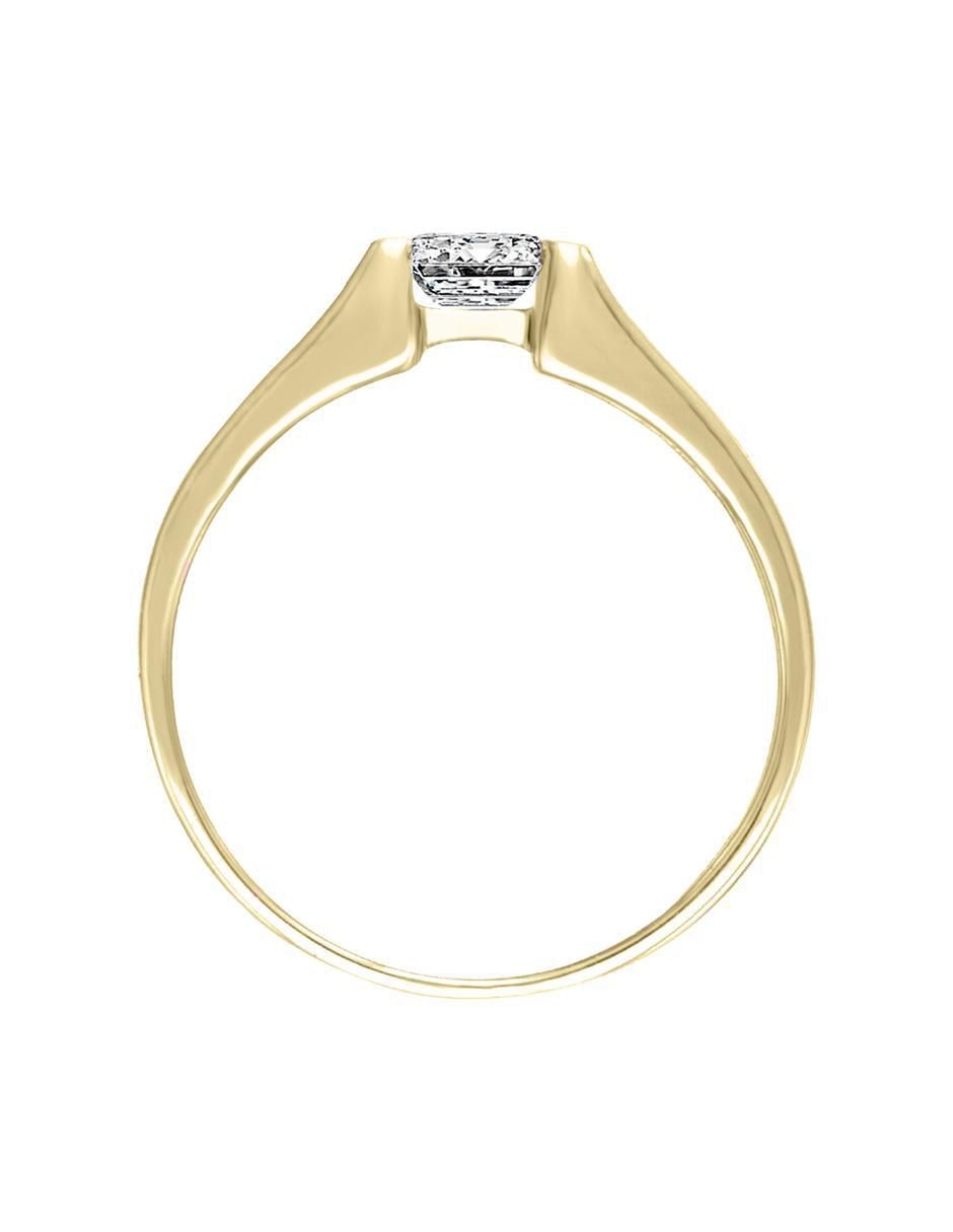 Solitario "de" oro 14 k klamore diamante