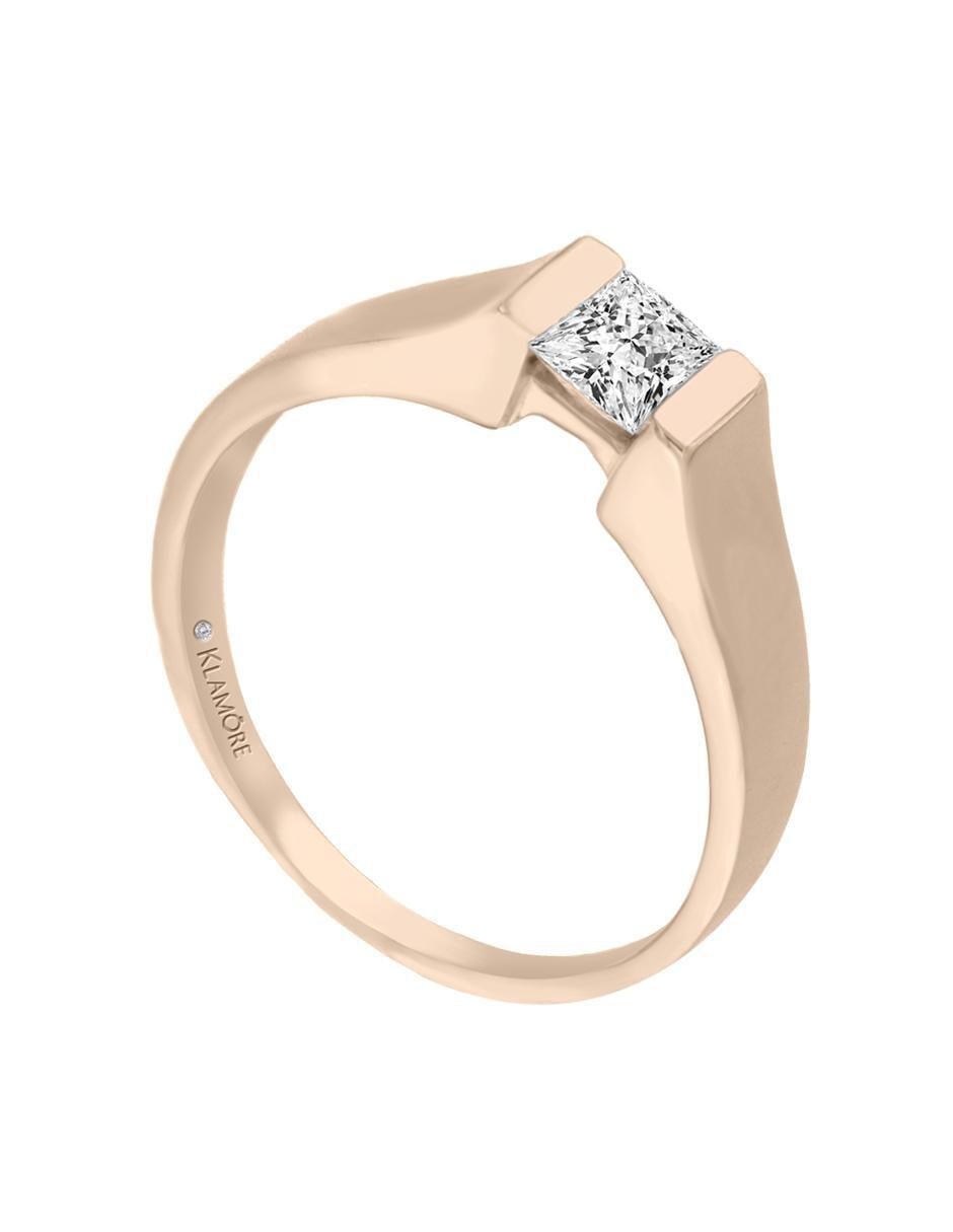 Solitario de oro 14 k Mila diamante 3