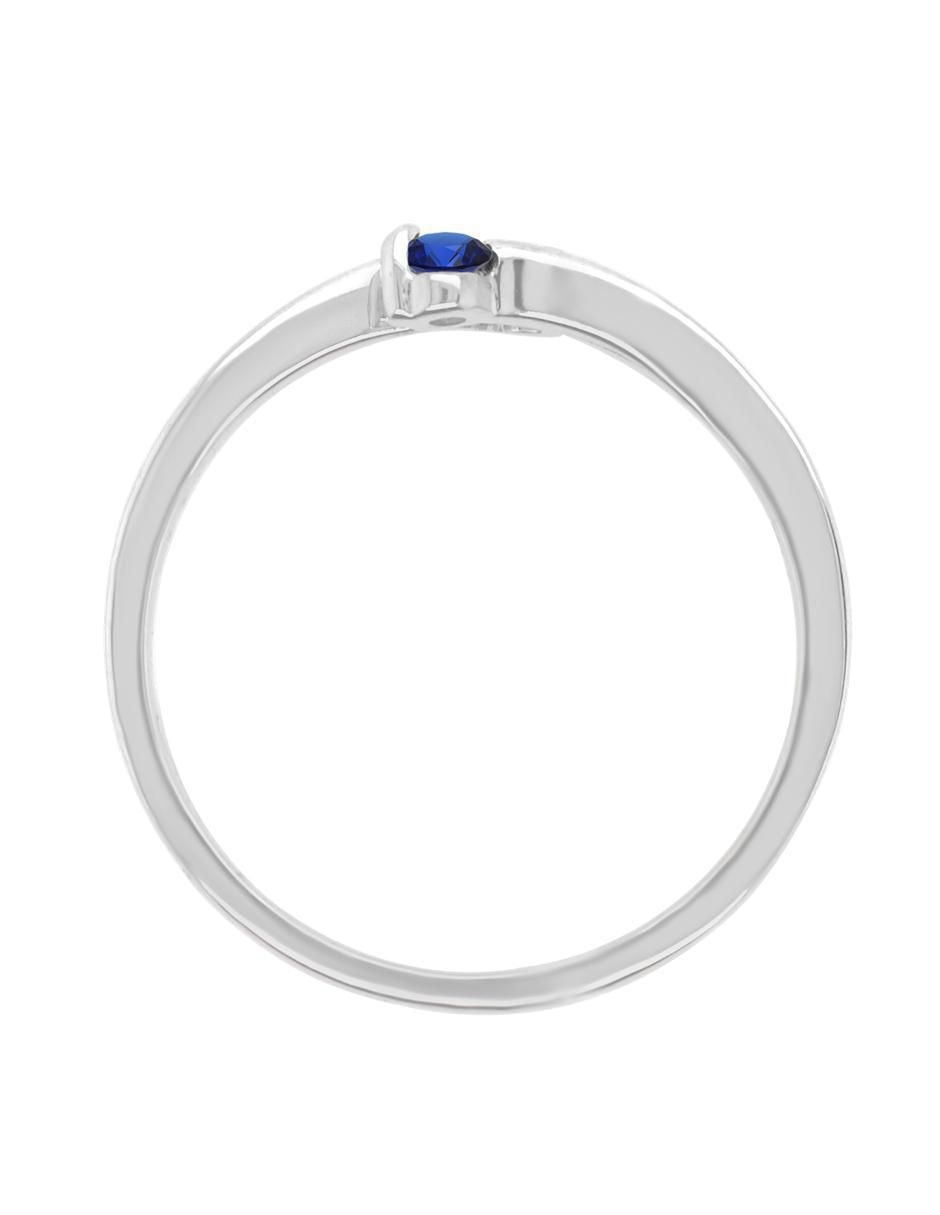 Anillo Vivian 14 k de oro zafiro y diamante pulido 2