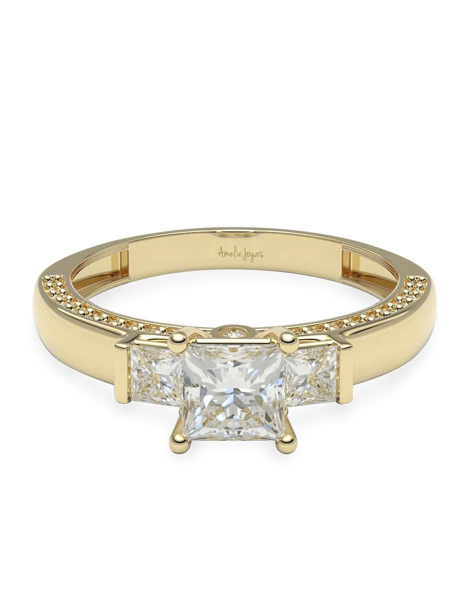 Anillo de compromiso de oro 14 k