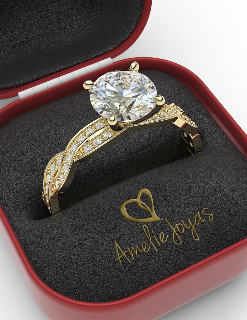 Anillo de compromiso de oro 14 k 4