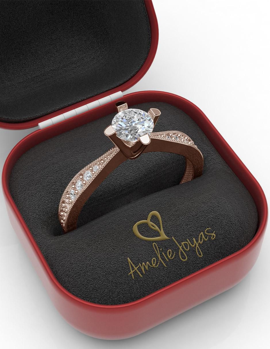 Anillo de compromiso de oro 14 k 4