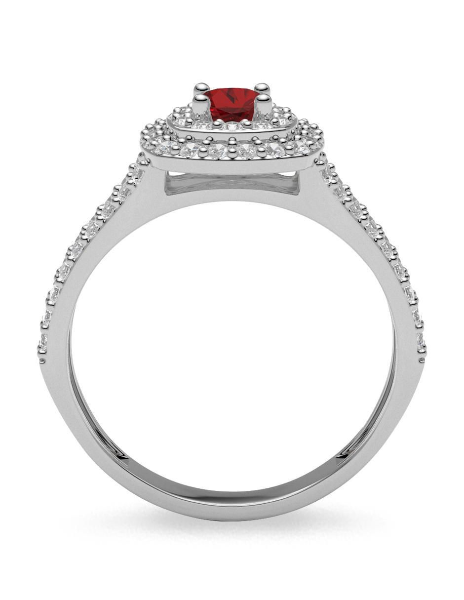 Anillo de compromiso de oro 14 k rubí 3