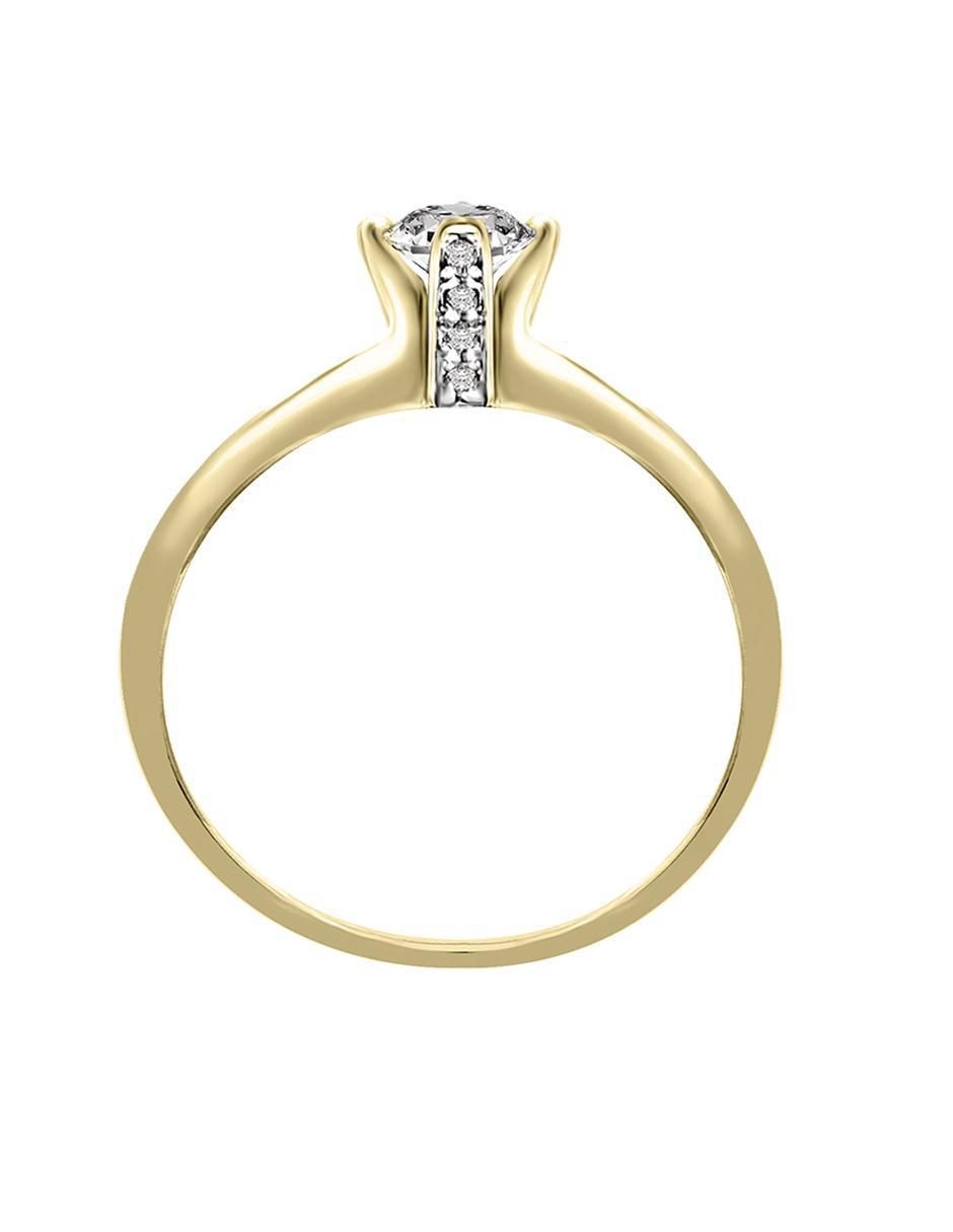 Solitario "de" oro 14 k klamore diamante