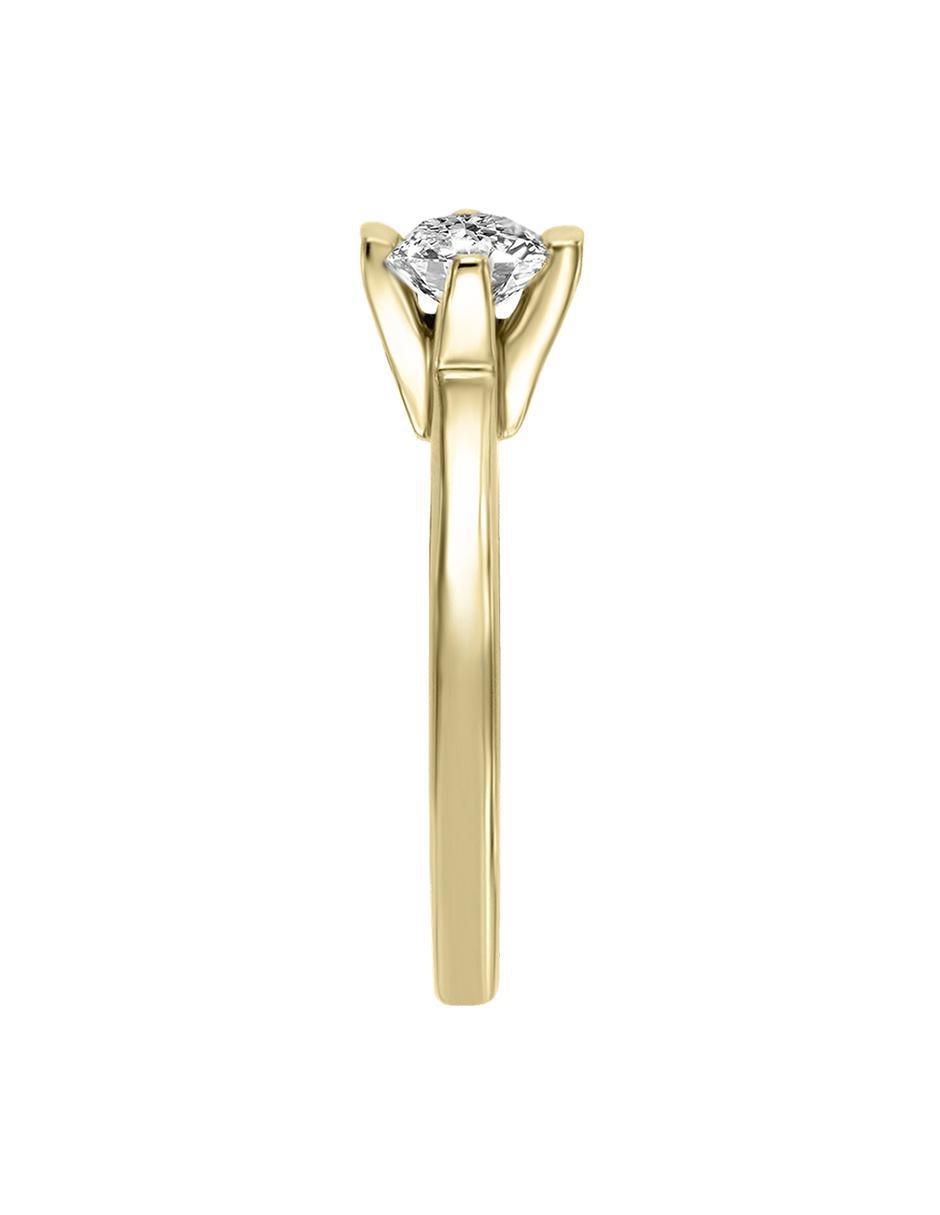 Solitario "de" oro 14 k klamore diamante