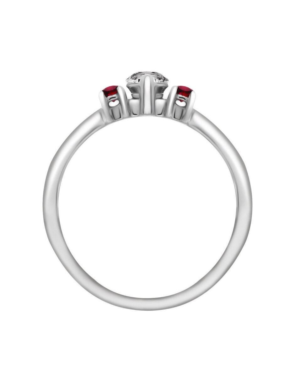 Solitario de oro 14 k Aitana rubí y diamante 2