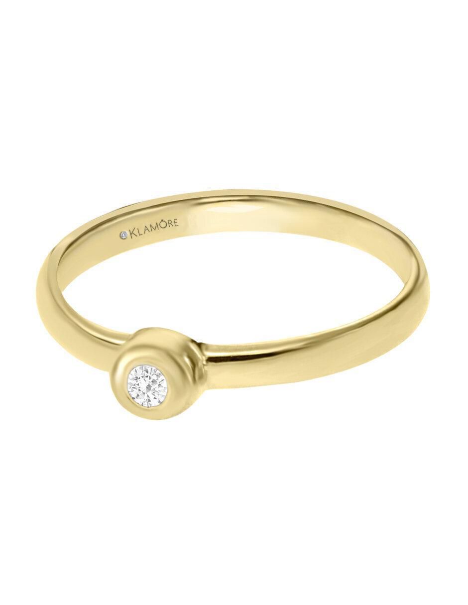 Solitario de oro 14 k Venus diamante