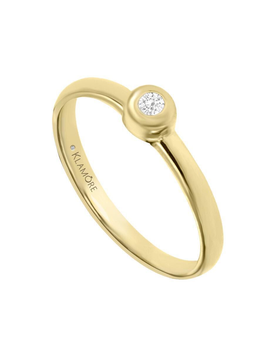 Solitario "de" oro 14 k klamore diamante