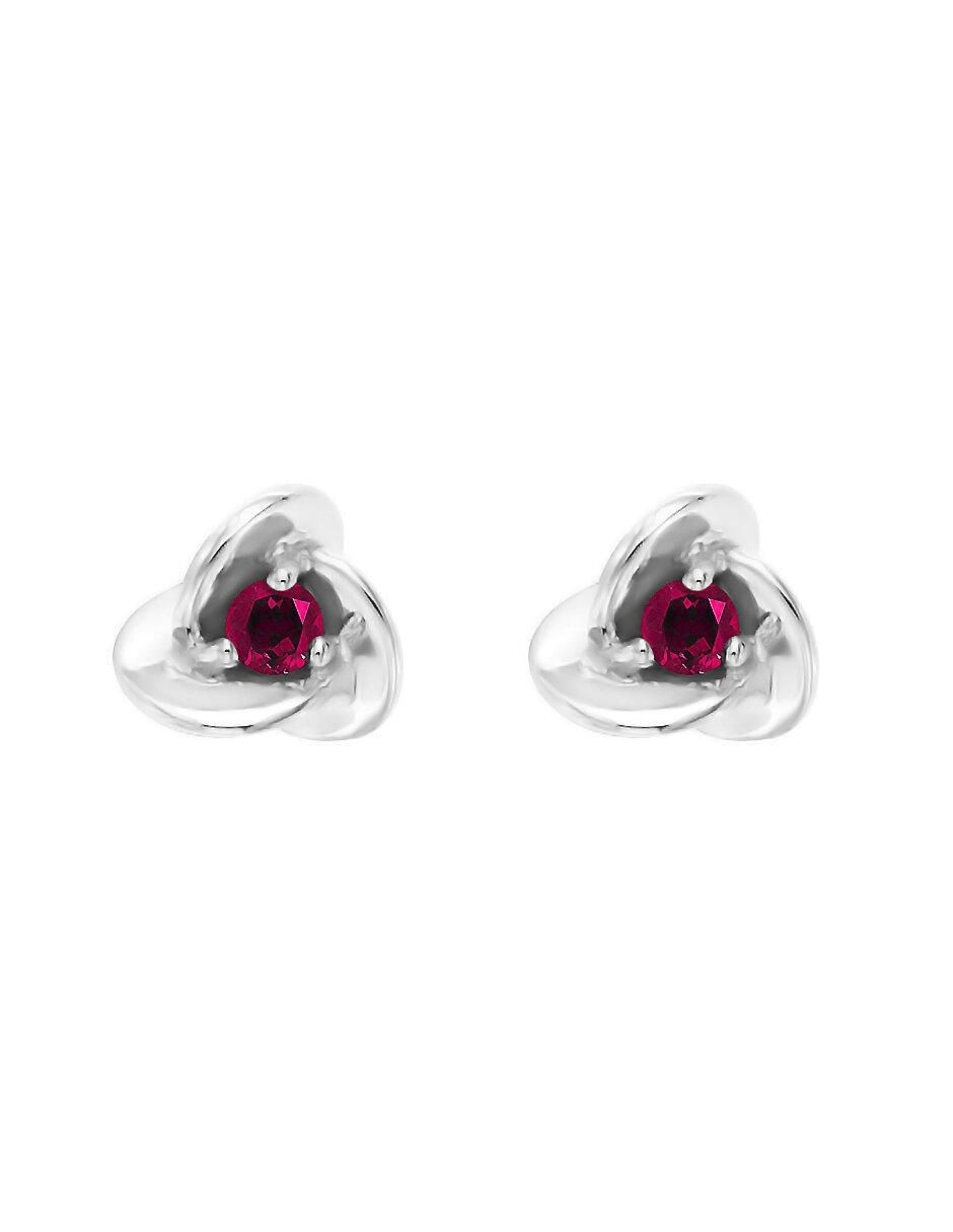 Aretes de flor Kamill de oro con acabado brillante rubí Aretes de flor Kamill de oro con acabado brillante rubí