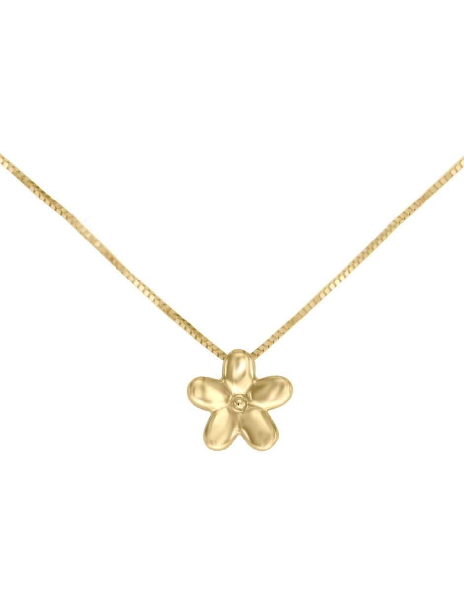 Colgante Y Dije de flor margarita de oro amarillo 14 K