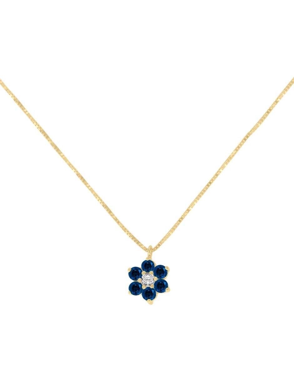 Colgante Y Dije de flor orial de oro amarillo 14 K