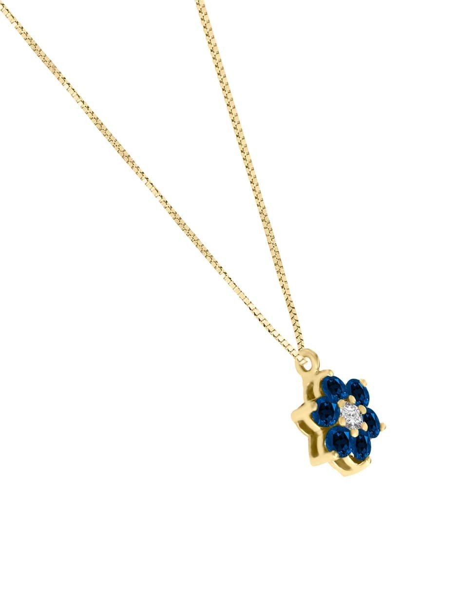 Colgante Y Dije de flor orial de oro amarillo 14 K 2