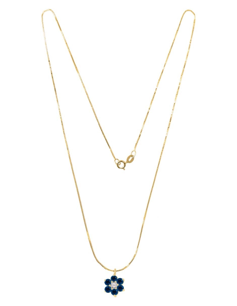 Colgante Y Dije de flor orial de oro amarillo 14 K 3