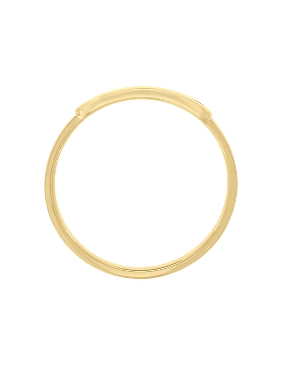 Anillo rectangular Placa 14 k de oro amarillo diamante brillante 3