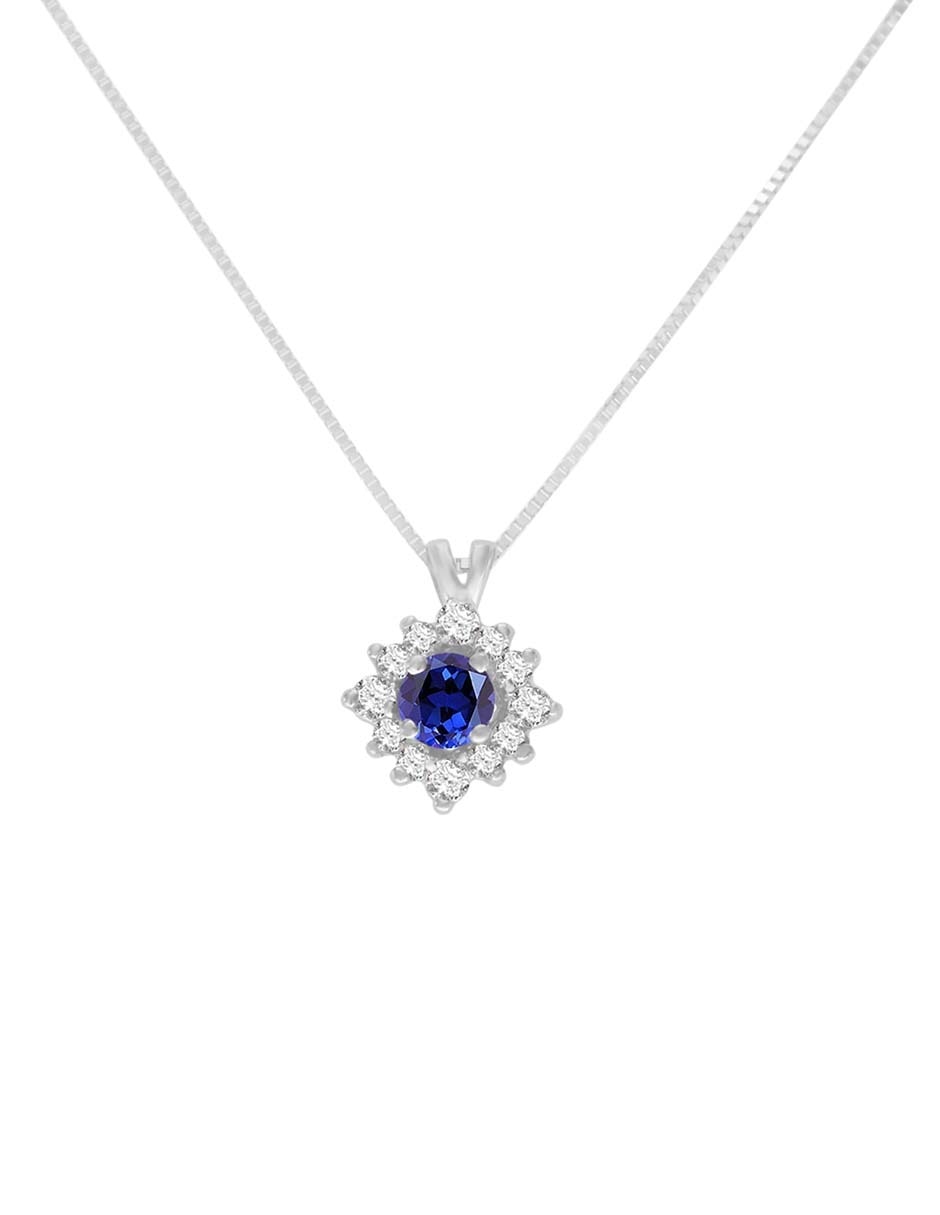 Colgante Y Dije de flor arnau de oro blanco 14 K