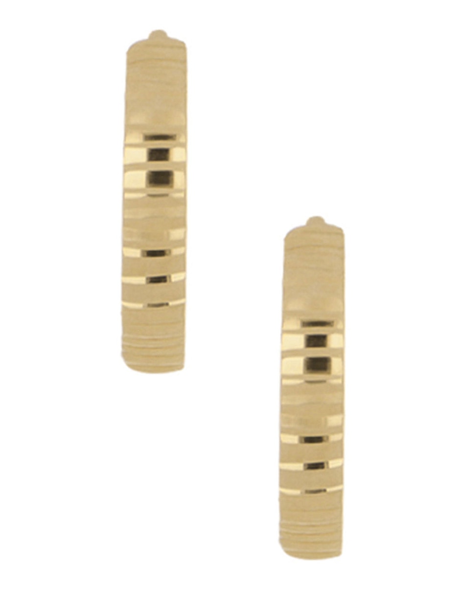 Aretes redondos de oro con acabado diamantado 1
