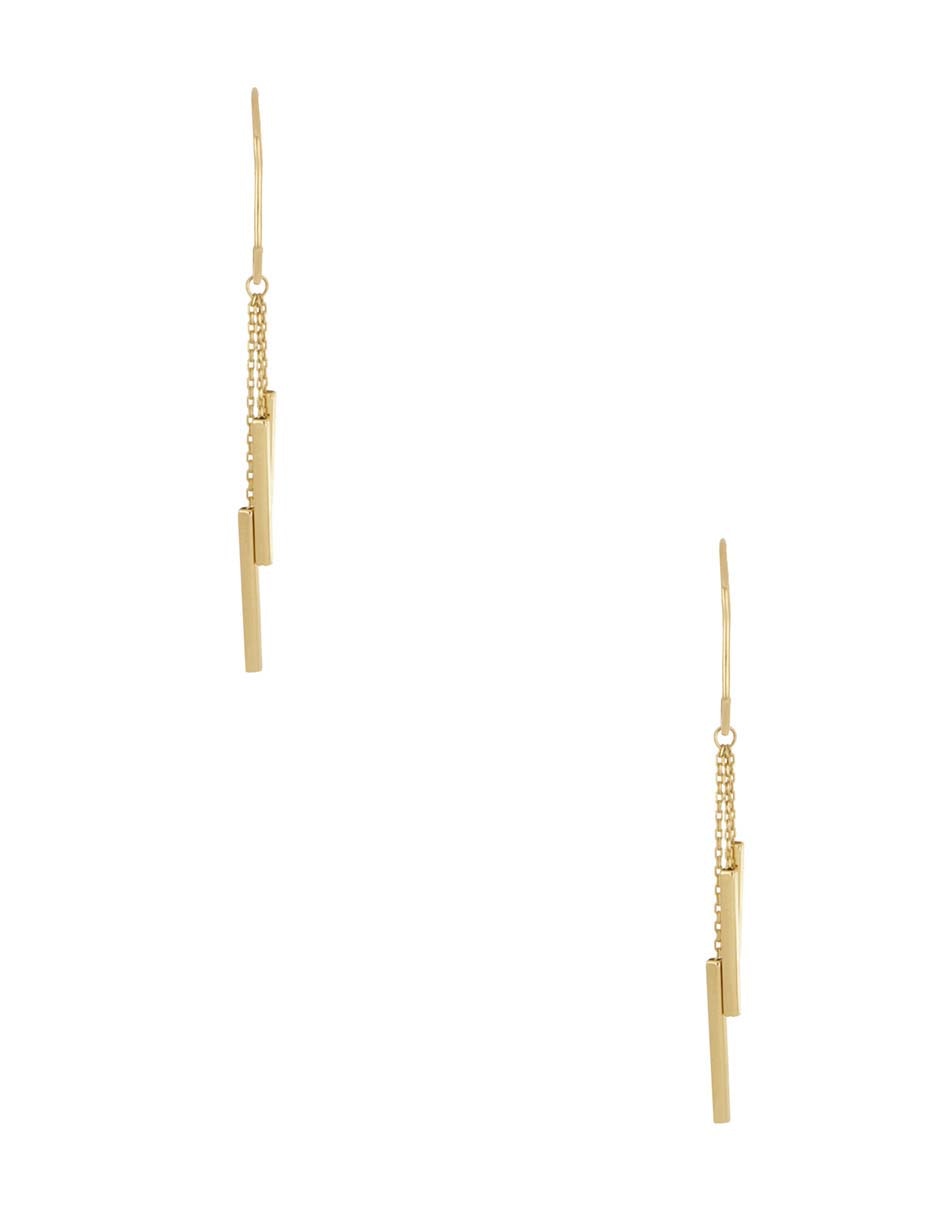 Aretes de oro amarillo 14 K con acabado brillante 2