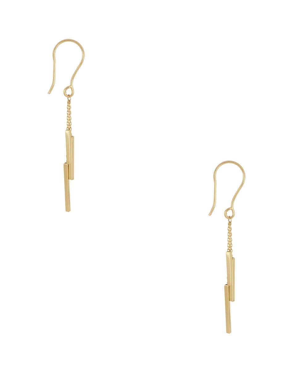 Aretes de oro amarillo 14 K con acabado brillante 3