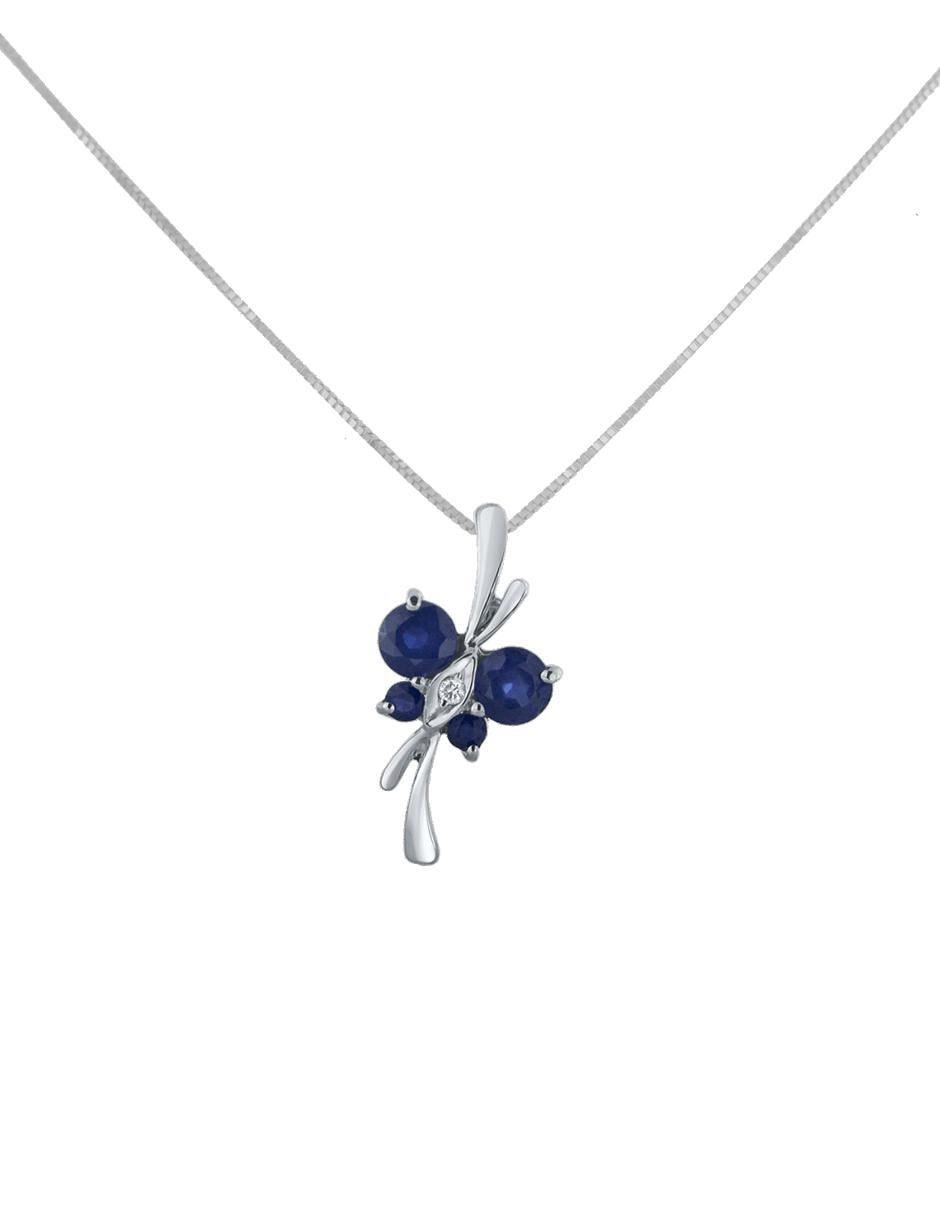 Colgante Y Dije de libélula de oro blanco 14 K
