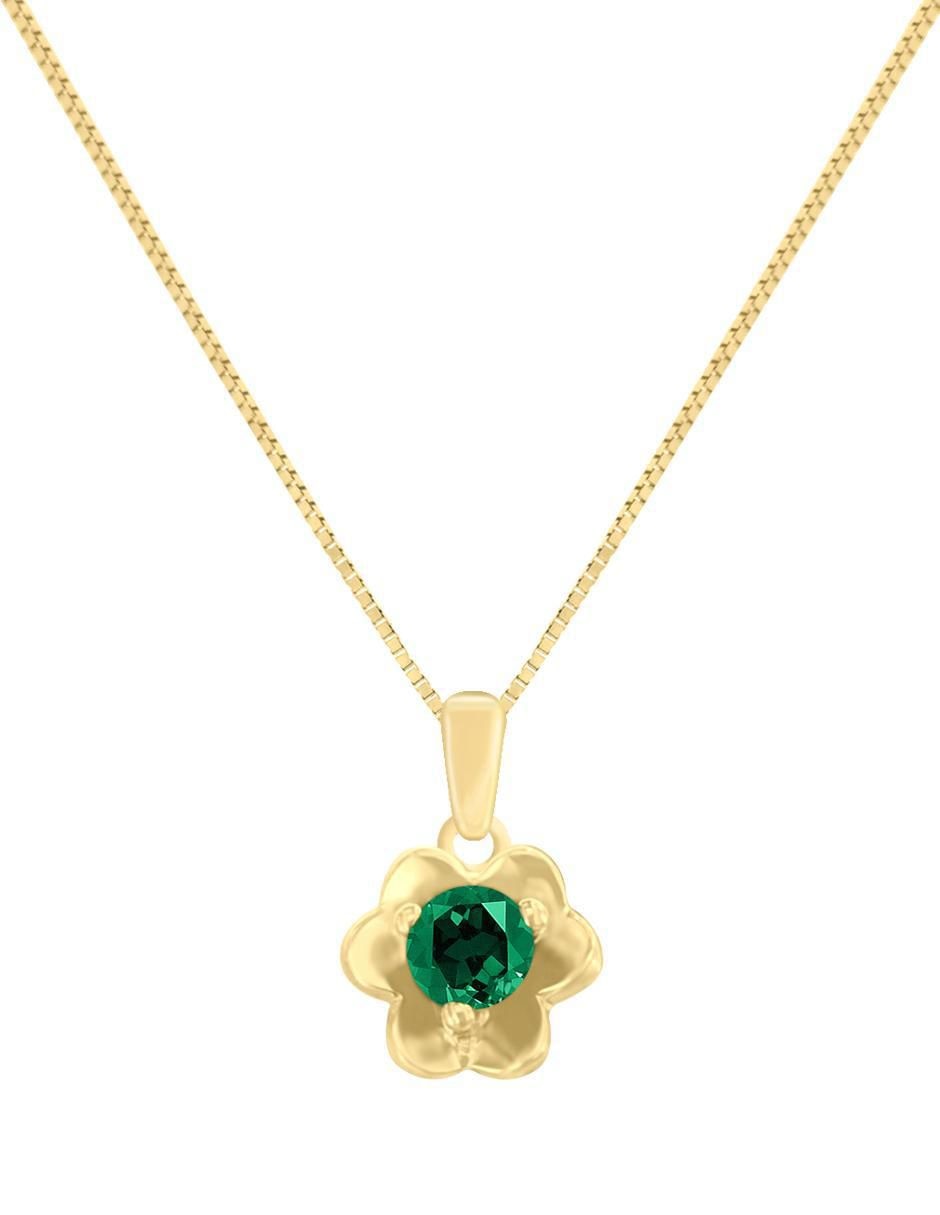 Colgante Y Dije redondo fleur de oro 14 K