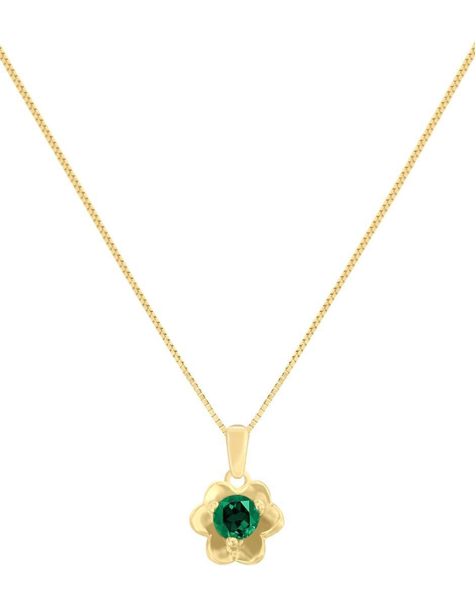 Colgante Y Dije redondo fleur de oro 14 K 2
