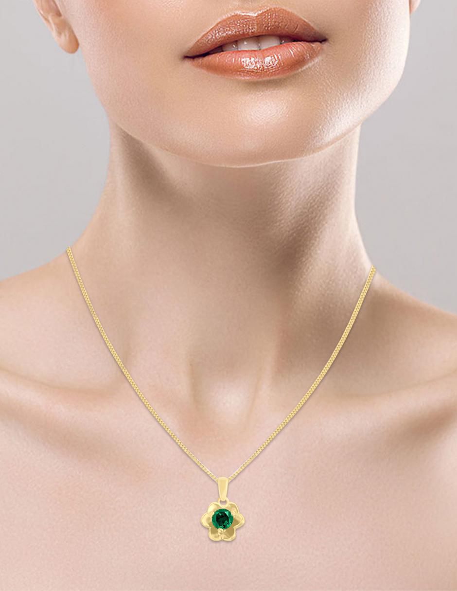 Colgante Y Dije redondo fleur de oro 14 K 3