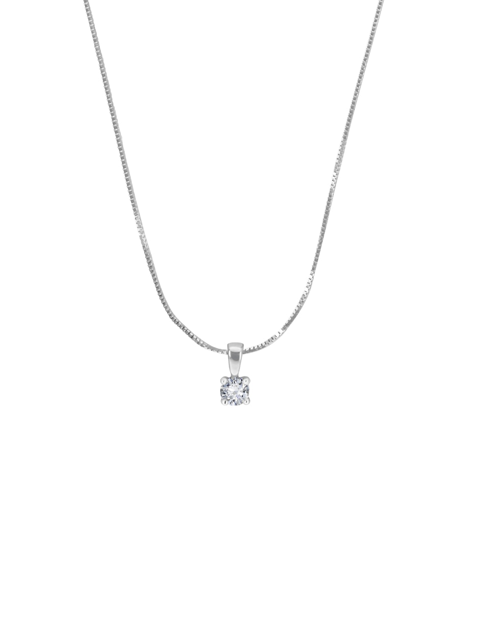 Colgante Y Dije redondo marissa de oro blanco 14 K