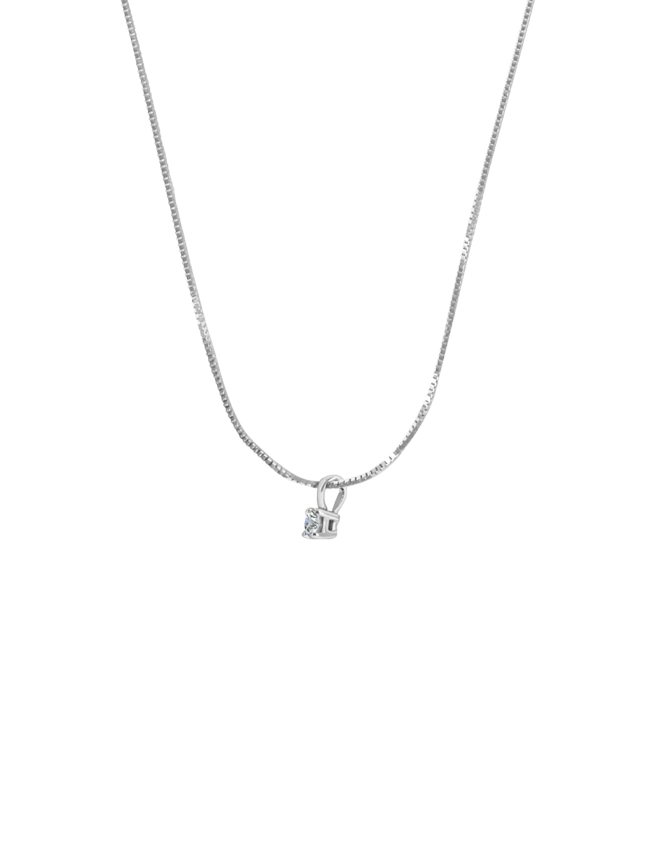 Colgante Y Dije redondo marissa de oro blanco 14 K 2